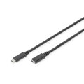 DIGITUS AK-300210-007-S - USB Type-C Verlängerungskabel, Typ C St/Bu, 0.7m, Gen2, 5A,10GB, 3.1 Version, CE, sw