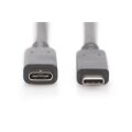 DIGITUS AK-300210-007-S - USB Type-C Verlängerungskabel, Typ C St/Bu, 0.7m, Gen2, 5A,10GB, 3.1 Version, CE, sw