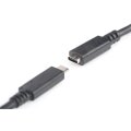 DIGITUS AK-300210-015-S - USB Type-C Verlängerungskabel, Typ C St/Bu, 1,5m, 3A, 480MB, Version 2.0, sw