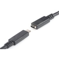 DIGITUS AK-300210-020-S - USB Type-C Verlängerungskabel, Typ C St/Bu, 2,0m, 3A, 480MB, Version 2.0, sw