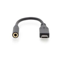 DIGITUS AK-300321-002-S - USB Type-C Audio Adapterkabel, Type-C - 3.5mm St/Bu, 0.2m, Audio in/out, Version 3.1, CE, sw
