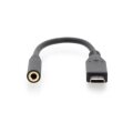 DIGITUS AK-300321-002-S - USB Type-C Audio Adapterkabel, Type-C - 3.5mm St/Bu, 0.2m, Audio in/out, Version 3.1, CE, sw