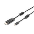 DIGITUS AK-300330-050-S - USB Type-C Adapterkabel, Typ-C auf HDMI A St/St, 5.0m, 4K/60Hz, 18GB, CE, sw, gold