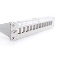 DIGITUS DN-91419 - Modular Patch Panel, geschirmt, 12-Port Blank,1HE,254mm (10") Rack Mount, grau RAL 7035
