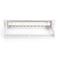 DIGITUS DN-91419 - Modular Patch Panel, geschirmt, 12-Port Blank,1HE,254mm (10") Rack Mount, grau RAL 7035
