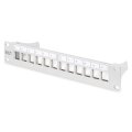 DIGITUS DN-91419 - Modular Patch Panel, geschirmt, 12-Port Blank,1HE,254mm (10") Rack Mount, grau RAL 7035