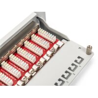DIGITUS DN-91612S-EA-G - CAT 6A Patch Panel, geschirmt,12-Port 1HE, 10", Rack Mount, grau RAL 7035