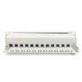 DIGITUS DN-91612S-EA-G - CAT 6A Patch Panel, geschirmt,12-Port 1HE, 10", Rack Mount, grau RAL 7035