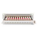 DIGITUS DN-91612S-EA-G - CAT 6A Patch Panel, geschirmt,12-Port 1HE, 10", Rack Mount, grau RAL 7035