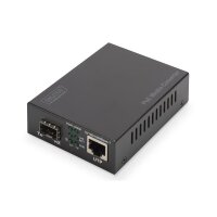 DIGITUS DN-82140 - Gigabit Ethernet PoE+ Medienkonverter, SFP SFP offener Slot, 802.3at, 30W, ohne SFP Modul
