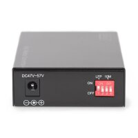 DIGITUS DN-82140 - Gigabit Ethernet PoE+ Medienkonverter, SFP SFP offener Slot, 802.3at, 30W, ohne SFP Modul