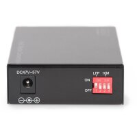 DIGITUS DN-82140 - Gigabit Ethernet PoE+ Medienkonverter, SFP SFP offener Slot, 802.3at, 30W, ohne SFP Modul