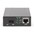 DIGITUS DN-82140 - Gigabit Ethernet PoE+ Medienkonverter, SFP SFP offener Slot, 802.3at, 30W, ohne SFP Modul