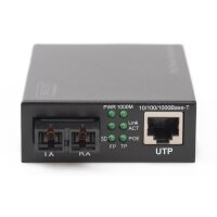 DIGITUS DN-82150 - Gigabit Ethernet PoE+ Medienkonverter, Multimode 802.3at, 30W, SC connector, bis zu 0.5km