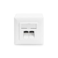 DIGITUS DN-9006/B5-N - CAT 6 Anschlussdose, geschirmt, 2x RJ45 8P8C, LSA, Reinweiß, Aufputz, Set= 5 Stk.