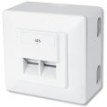 DIGITUS DN-9006/B5-N - CAT 6 Anschlussdose, geschirmt, 2x RJ45 8P8C, LSA, Reinweiß, Aufputz, Set= 5 Stk.