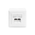 DIGITUS DN-9006/B5-N - CAT 6 Anschlussdose, geschirmt, 2x RJ45 8P8C, LSA, Reinweiß, Aufputz, Set= 5 Stk.