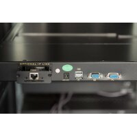 DIGITUS DS-72211-1US - Modulare Konsole mit 19" TFT (48,3cm), 1-Port KVM & Touchpad, US Tastatur, RAL 9005 sw