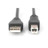 DIGITUS AK-300105-010-S - USB 2.0 Anschlusskabel, Typ A - B St/St, 1.0m, USB 2.0 konform, sw