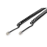 DIGITUS AK-460101-020-S - UAE Anschlusskabel, RJ10 St/St, 2.0m, CU, 4x7x0,12mm, flach, helic, sw