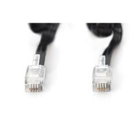 DIGITUS AK-460101-020-S - UAE Anschlusskabel, RJ10 St/St, 2.0m, CU, 4x7x0,12mm, flach, helic, sw