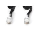 DIGITUS AK-460101-020-S - UAE Anschlusskabel, RJ10 St/St, 2.0m, CU, 4x7x0,12mm, flach, helic, sw