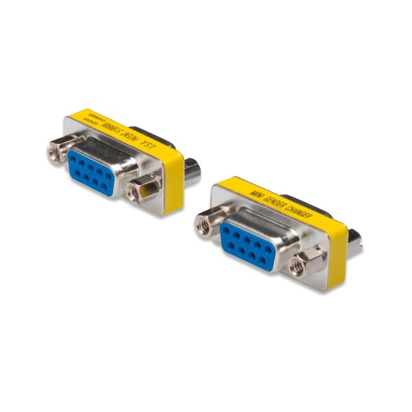 DIGITUS AK-610506-000-I - Gender Changer, D-Sub9 Metallgehäuse, F/F, mit Sechskantschraube + mutter
