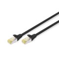 DK-1644-A-0025/BL - CAT 6A S-FTP patch cable, Cu, LSZH AWG 26/7,  0,25 m,  Schwarz