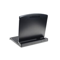 DIGITUS DS-72211-3GE - Modulare Konsole mit 19" TFT (48,3cm), 16-Port KVM & Touchpad, DE Tastatur, 9005 sw