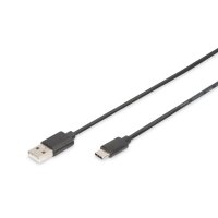 DIGITUS AK-300154-010-S - USB Type-C Anschlusskabel, Typ C auf A St/St, 1.0m, 3A, 480MB, 2.0 Version, sw