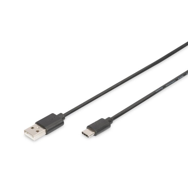 DIGITUS AK-300154-010-S - USB Type-C Anschlusskabel, Typ C auf A St/St, 1.0m, 3A, 480MB, 2.0 Version, sw