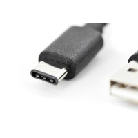 DIGITUS AK-300154-010-S - USB Type-C Anschlusskabel, Typ C auf A St/St, 1.0m, 3A, 480MB, 2.0 Version, sw