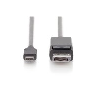 DIGITUS AK-300333-020-S - USB Type-C Adapterkabel, Type-C auf DP St/St, 2,0m, 4K/60Hz, 32,4 GB, CE, sw, gold
