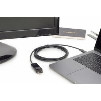 DIGITUS AK-300333-020-S - USB Type-C Adapterkabel, Type-C auf DP St/St, 2,0m, 4K/60Hz, 32,4 GB, CE, sw, gold