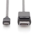 DIGITUS AK-300333-020-S - USB Type-C Adapterkabel, Type-C auf DP St/St, 2,0m, 4K/60Hz, 32,4 GB, CE, sw, gold