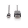 DIGITUS AK-300333-020-S - USB Type-C Adapterkabel, Type-C auf DP St/St, 2,0m, 4K/60Hz, 32,4 GB, CE, sw, gold