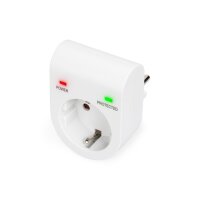 DIGITUS DN-95400 - Überspannungsschutz mit Power- und Schutz-LED safety outlet,16 A, 3.500W, TÜV-GS, CE-LVD, white