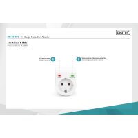 DIGITUS DN-95400 - Überspannungsschutz mit Power- und Schutz-LED safety outlet,16 A, 3.500W, TÜV-GS, CE-LVD, white