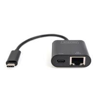 DIGITUS DN-3027 - USB-Type-C Gigabit Ethernet Adapter + PD mit Leistungsabgabefunktion