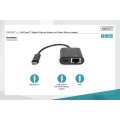 DIGITUS DN-3027 - USB-Type-C Gigabit Ethernet Adapter + PD mit Leistungsabgabefunktion