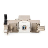 DIGITUS DN-93619-24 - CAT 6A Keystonebuchse, STP, werkzeugfrei, Staubsch int. Kabelmanager,Metall-Snap-In, Set: 24 Stk.