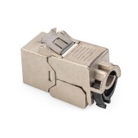 DIGITUS DN-93619-24 - CAT 6A Keystonebuchse, STP, werkzeugfrei, Staubsch int. Kabelmanager,Metall-Snap-In, Set: 24 Stk.