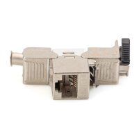DIGITUS DN-93619-24 - CAT 6A Keystonebuchse, STP, werkzeugfrei, Staubsch int. Kabelmanager,Metall-Snap-In, Set: 24 Stk.