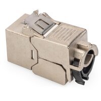 DIGITUS DN-93619-24 - CAT 6A Keystonebuchse, STP, werkzeugfrei, Staubsch int. Kabelmanager,Metall-Snap-In, Set: 24 Stk.