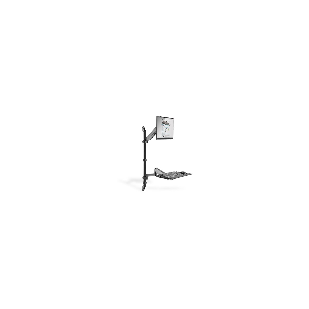 DIGITUS DA-90372 - Sit-Stand Workstation Wand Einzelmontage, schwarz max. Bel.: 1-8 kg,max. Monitorgröße: 17"-32"