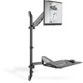 DIGITUS DA-90372 - Sit-Stand Workstation Wand Einzelmontage, schwarz max. Bel.: 1-8 kg,max. Monitorgröße: 17"-32"