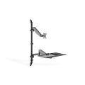 DIGITUS DA-90372 - Sit-Stand Workstation Wand Einzelmontage, schwarz max. Bel.: 1-8 kg,max. Monitorgröße: 17"-32"