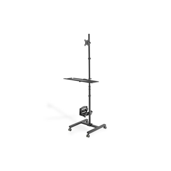 DIGITUS DA-90374 - Mobile Workstation (Monitor, PC Halter) max. 8 kg ,32" Bildschirmgröße, schwarz