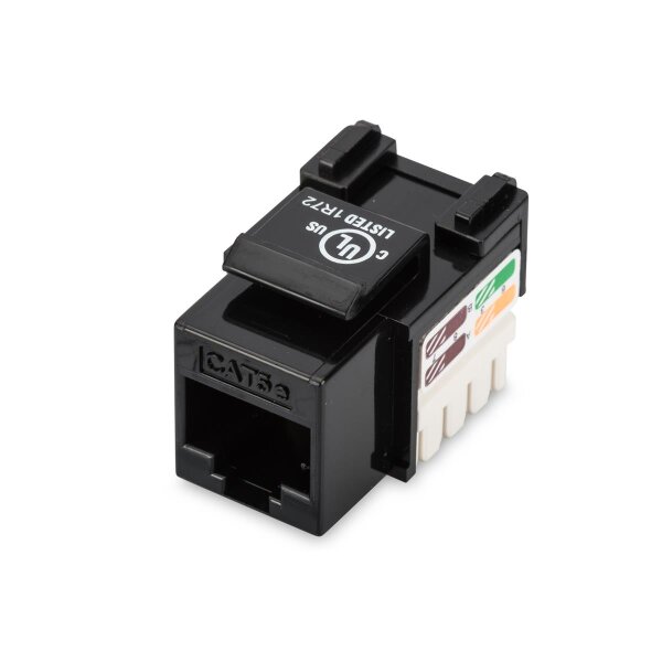 DIGITUS DN-93501 - CAT 5e Keystone Modul, ungeschirmt RJ45 zu LSA, Farbe Schwarz