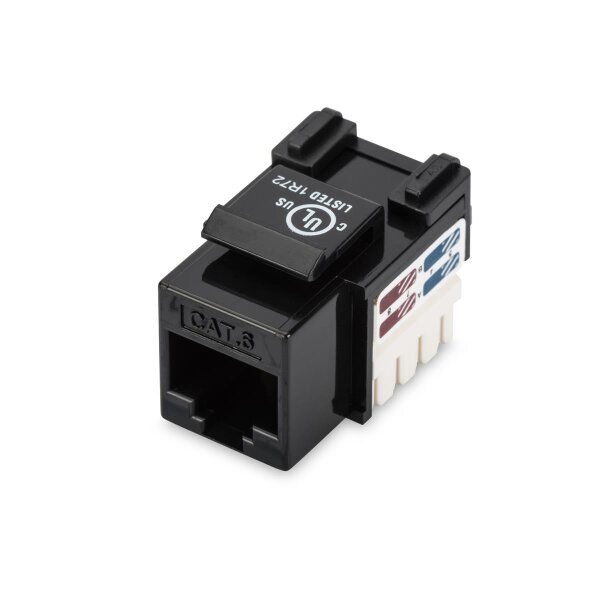 DIGITUS DN-93601 - CAT 6 Keystone Modul, ungeschirmt RJ45 zu LSA, Farbe Schwarz